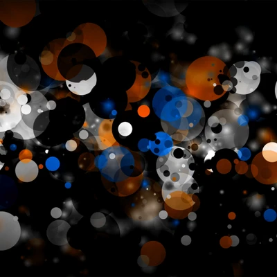 abstracto, negro, azul, bokeh, naranja