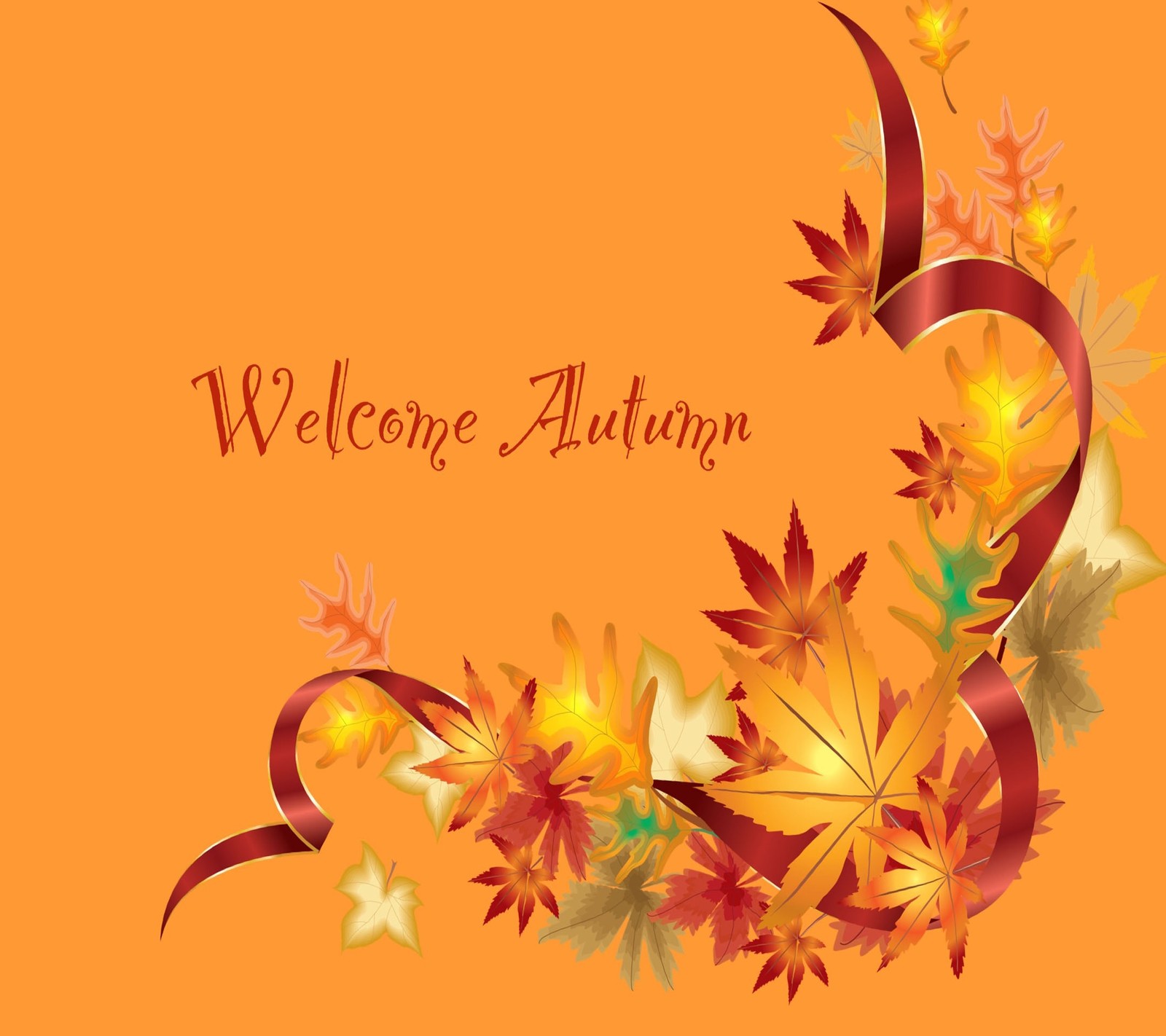 A close up of a colorful autumn background with leaves (autumn, welcome)