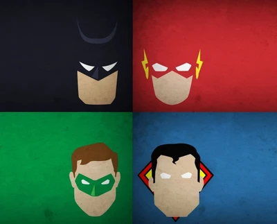 Iconic DC Heroes: Batman, Flash, Green Lantern, and Superman