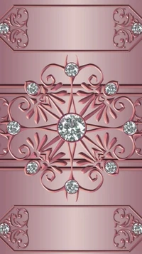 Roségold-Diamantmuster mit eleganten floralen Designs