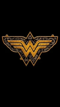 Emblema estilizado de Wonder Woman con intrincados detalles.