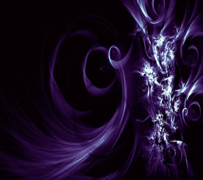 Abstract Purple Swirls on Dark Background