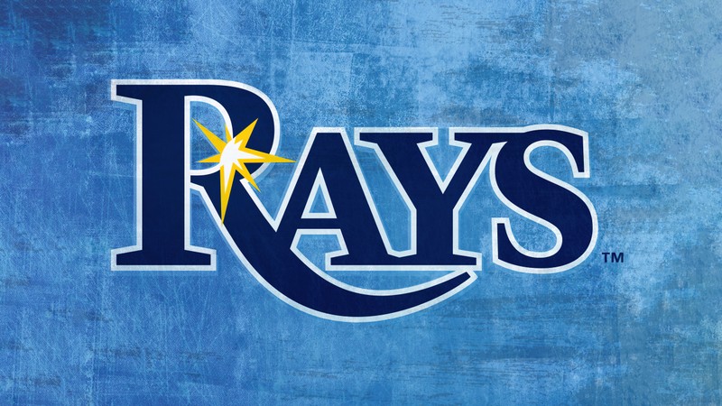 Логотип rays на синем фоне (tampa bay rays, бейсбольная команда, майор лига бейсбола mlb, 5k, синий фон)