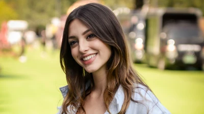 celine farach, beautiful, smile, brunette, model