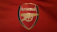 Arsenal FC Logo on Red Background