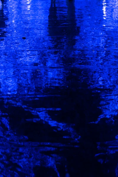 Majorelle Blue Reflection: A Tranquil Scene of Cobalt and Aqua