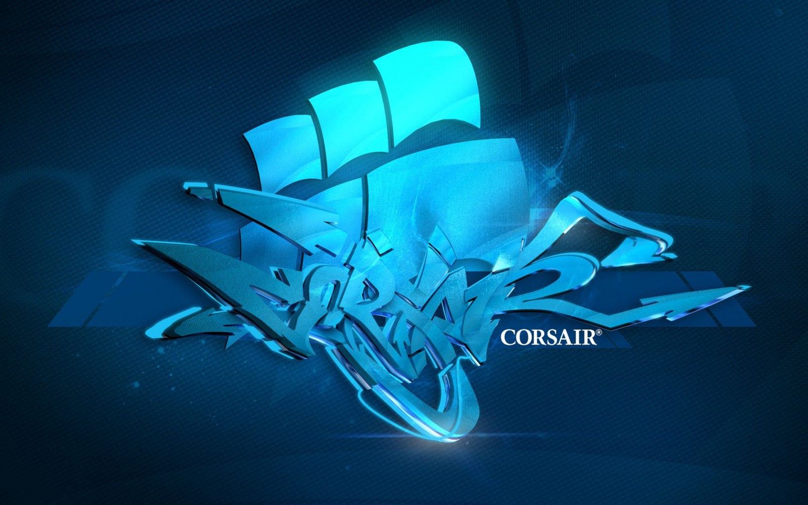 Скачать обои компоненты corsair, синий, свет, освещение, графический дизайн