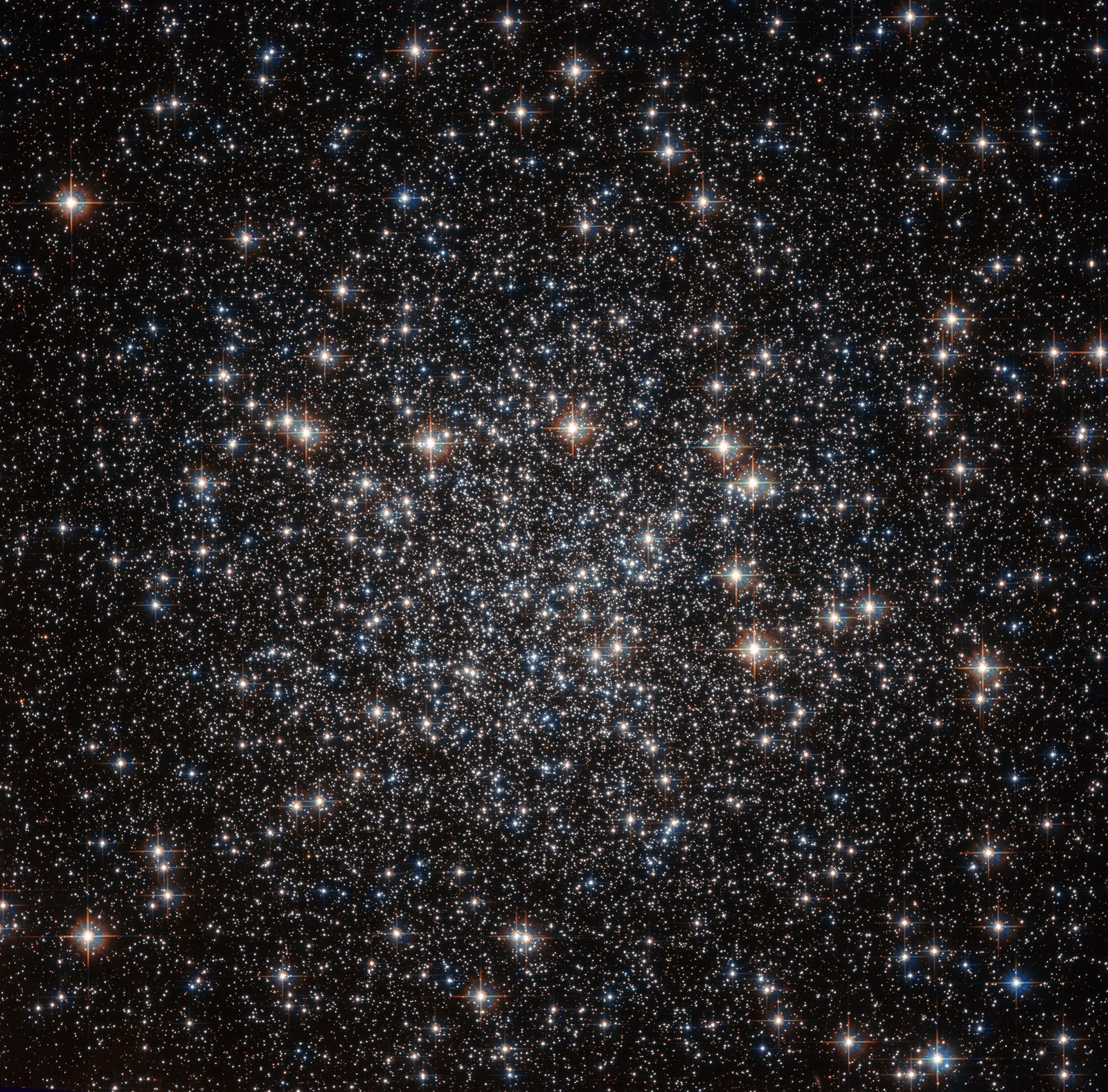 Um close de um grupo de estrelas no céu (estrela, galáxia, astronomia, telescópio espacial hubble, espaço sideral)