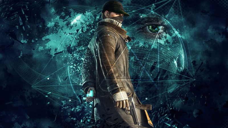 Мужчина в шляпе и пальто стоит на темном фоне (watch dogs 2, взломщики, watch dogs, графический дизайн, тьма)