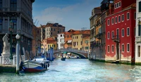 gondola, body of water, waterway, water transportation, canal wallpaper