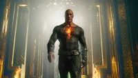 Black Adam: Dwayne Johnson as the powerful antihero in a striking cinematic moment.