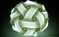 Illuminated Abstract Sphere with Curved Paper Shapes