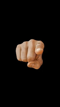 Pointing Finger Against Black Background