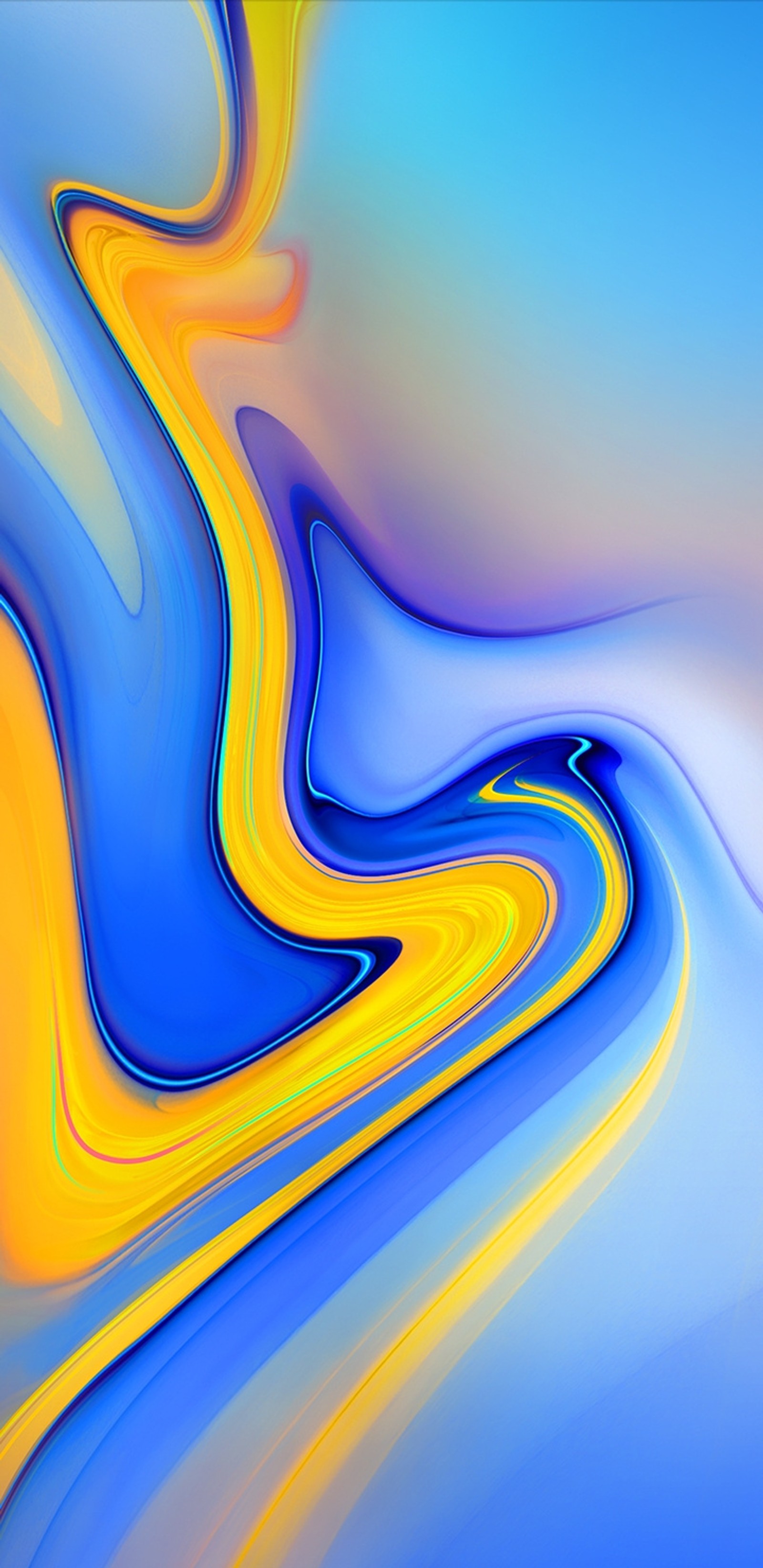 A close up of a colorful abstract painting of a wave (j6 plus, samsung)