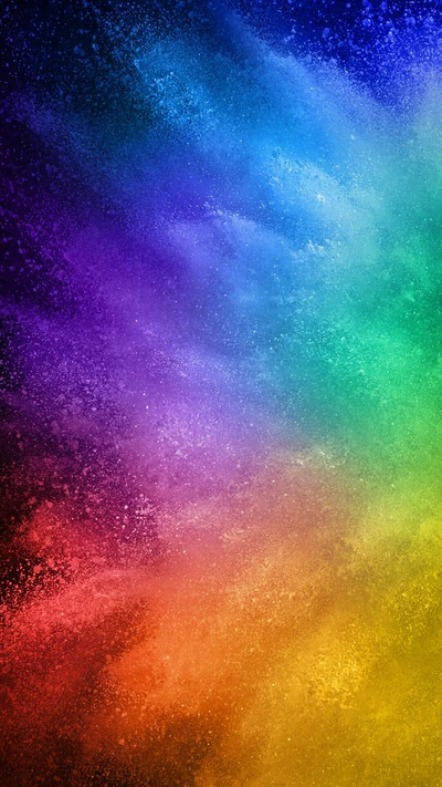 Vibrant Rainbow Explosion of Colorful Splashes