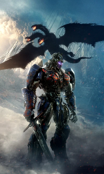 dragon, film, optimus prime, affiche, transformers