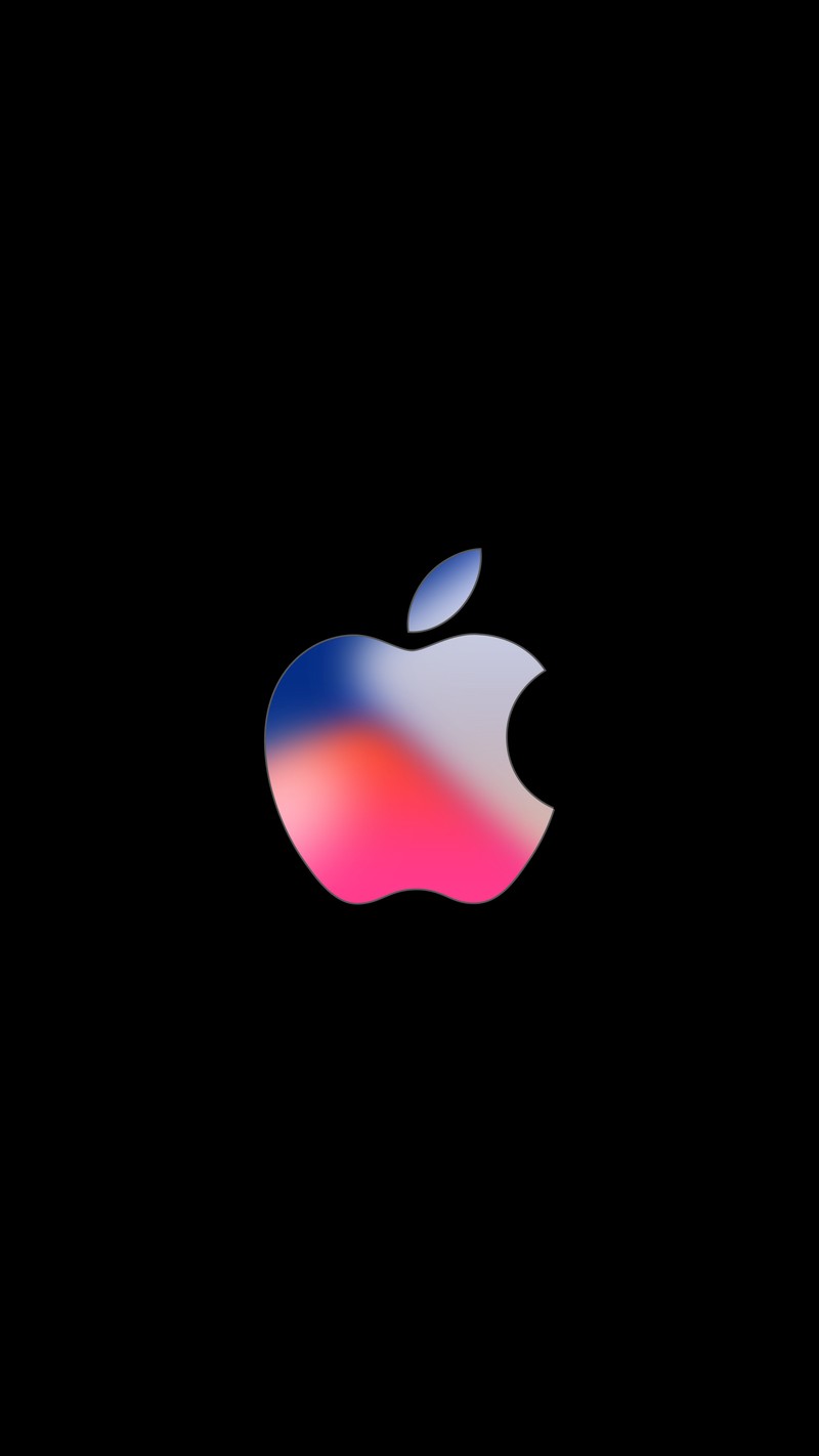 Логотип apple на черном фоне с размытым фоном (лучшие обои, iphone logo)