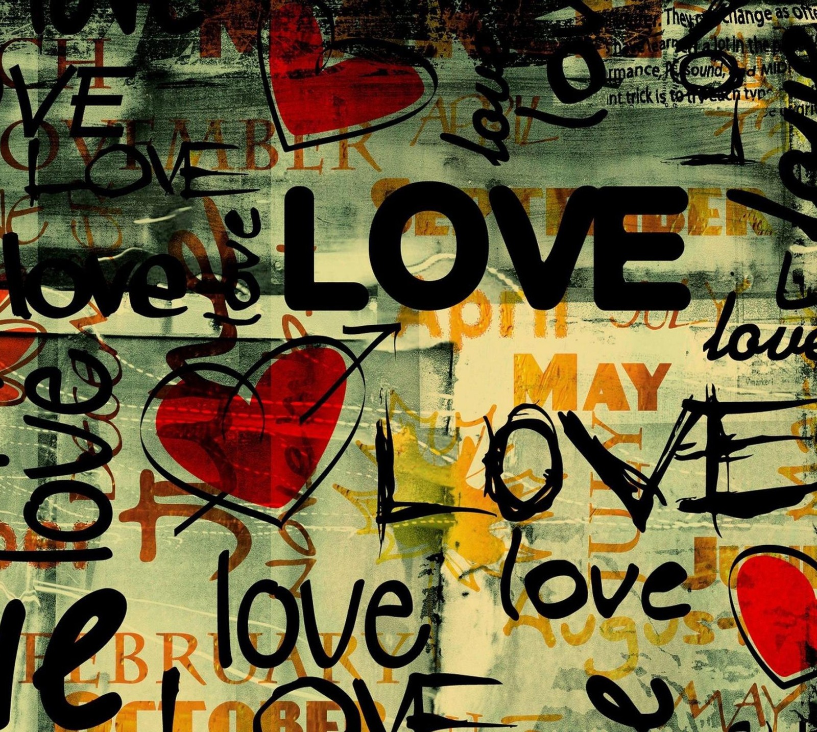 graffiti, heart, love wallpaper