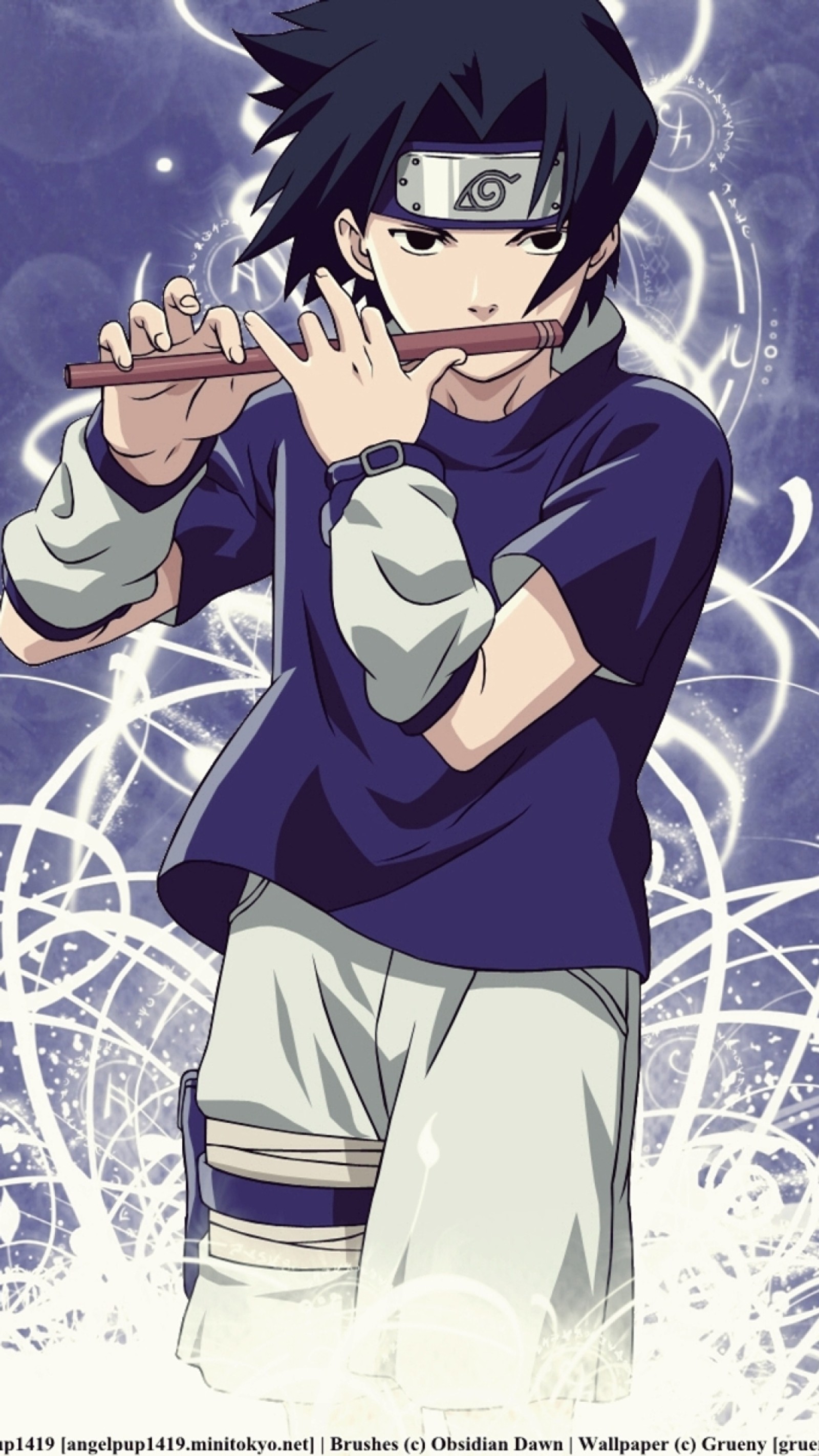 Personaje de anime con camisa azul y pantalones blancos sosteniendo un bate de béisbol (sasuke, uchiha, anime, naruto)