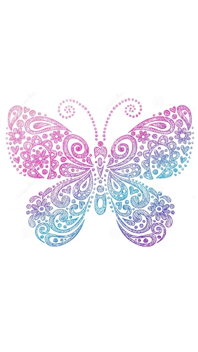 blue, butterfly, pink, purple