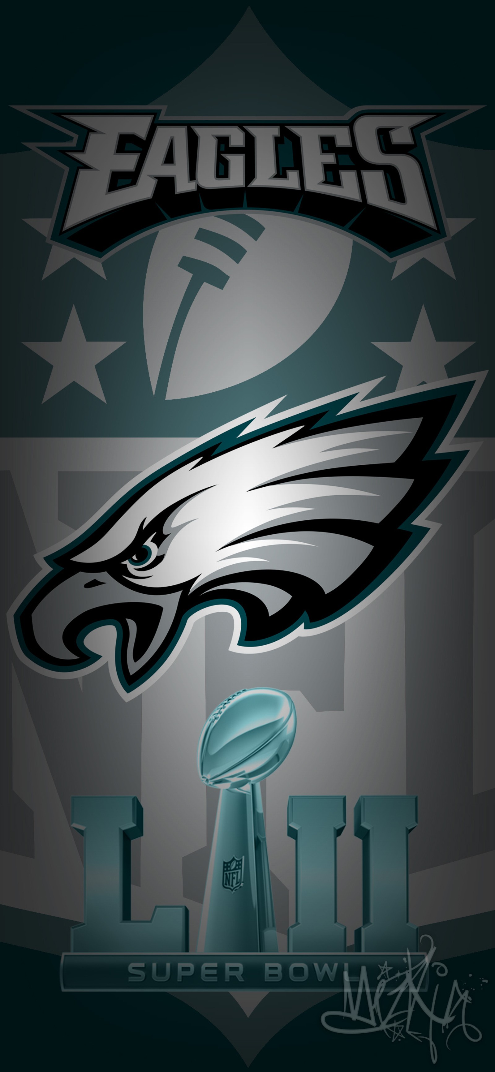 Philadelphia eagles super bowl-logo (carson wentz, adler, fußball, grün, nfl)