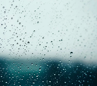 HD Close-Up of Raindrops on Glass - 2018