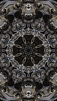 abstracto, negro, diseño, fractal, gris