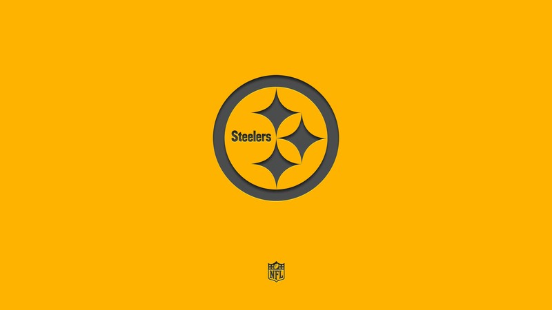 Логотип пittsburgh steelers на желтом фоне (питтсбург стилерс, pittsburgh steelers, желтый фон, команда американского футбола, команда нфл)