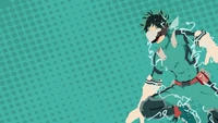 Minimalist Artwork of Izuku Midoriya (Deku) from My Hero Academia