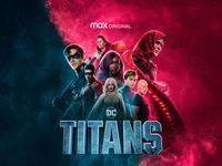 Titanes: Un cartel de película dinámico de DC Comics con personajes icónicos