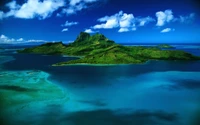 La exuberante isla de Bora Bora, rodeada de aguas turquesas y majestuosas montañas