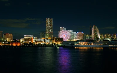 noite, cidade, paisagem urbana, linha do horizonte, reflexo