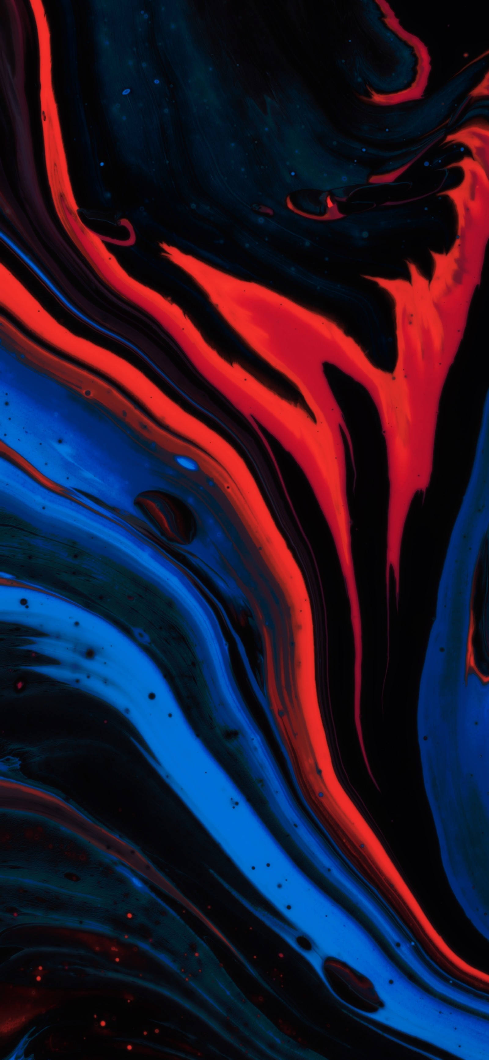 A close up of a colorful liquid painting on a black background (abstract art, painting, modern art, art, liquid)