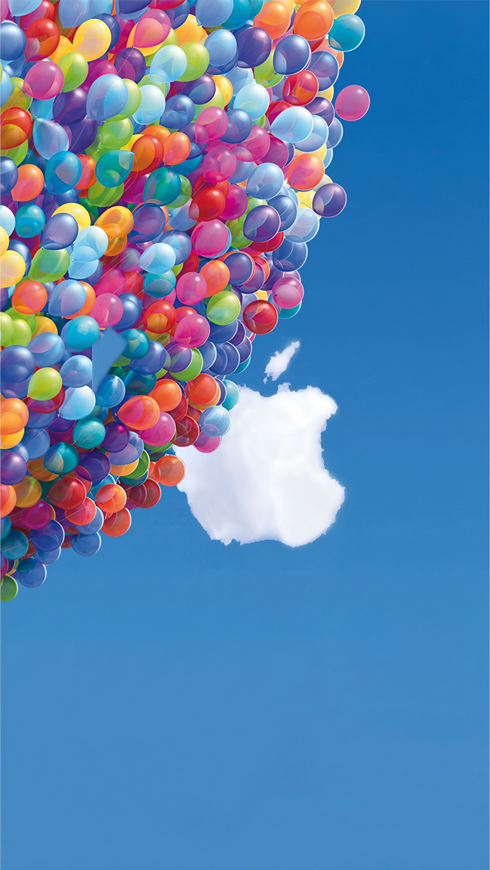 Des ballons volent dans les airs avec un nuage en arrière-plan (pommes, ios, pixar, nuage, ballon)