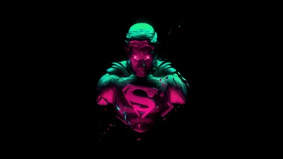 Arte CGI dinámico de Superman sobre fondo negro