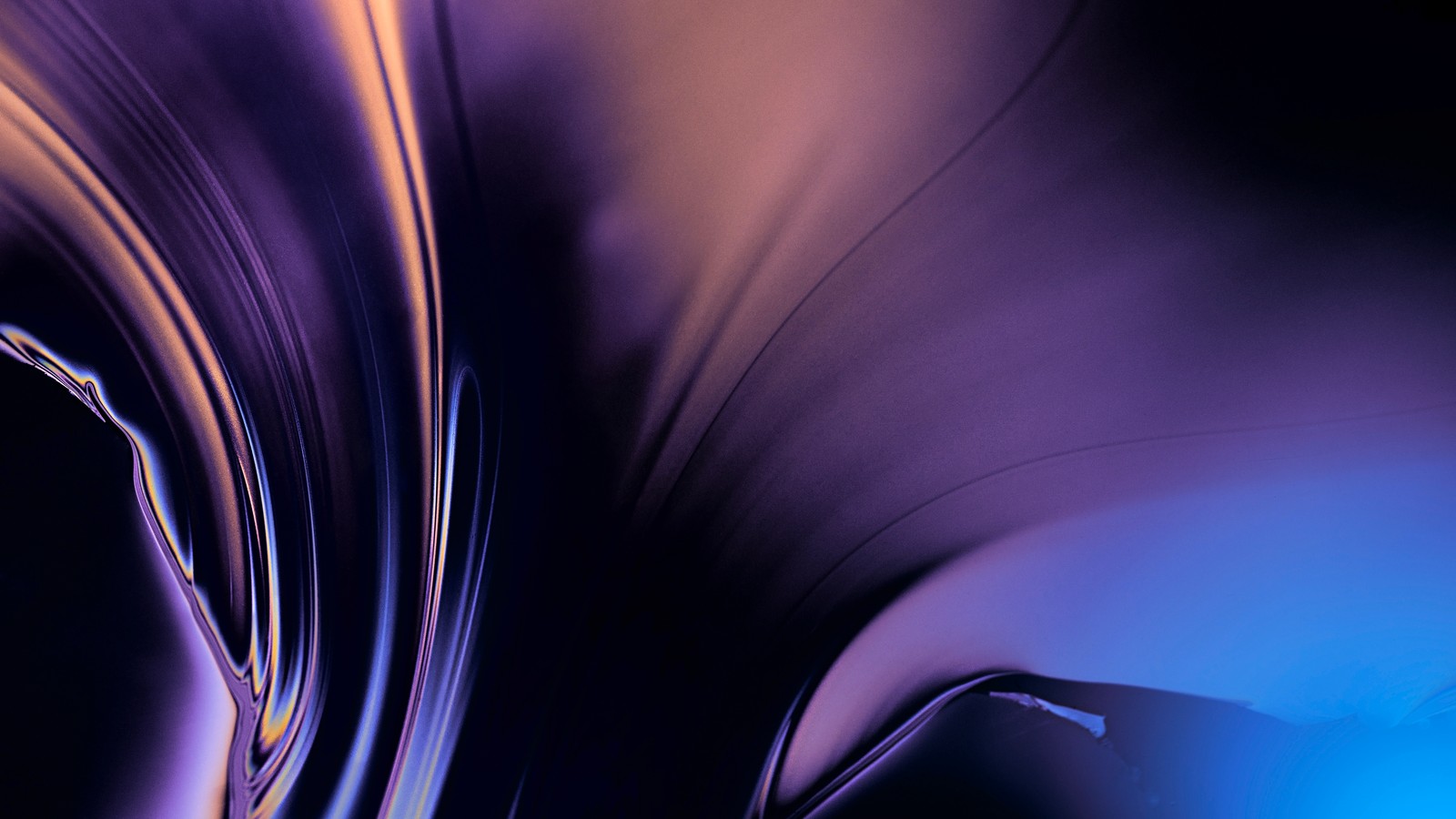 Gros plan d'un fond abstrait violet et bleu avec un design incurvé (macos mojave, 5k, fond abstrait, action, abstrait violet)