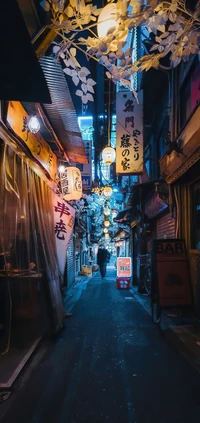 alley, building, blue, art, neighbourhood wallpaper