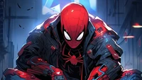 spider man, marvel, comics, cyberpunk, sci fi wallpaper