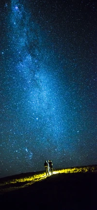 Sous le ciel étoilé : un paysage nocturne à couper le souffle dans l'espace