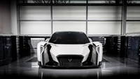 Voiture de sport Dendrobium futuriste au design élégant en noir et blanc