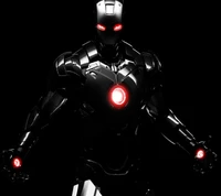 Shadowed Iron Man with Glowing Arc Reactor