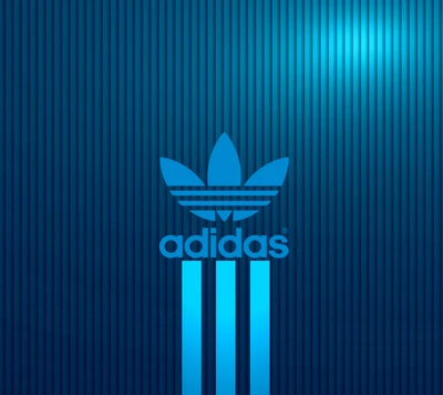 Logotipo da Adidas em um fundo azul brilhante