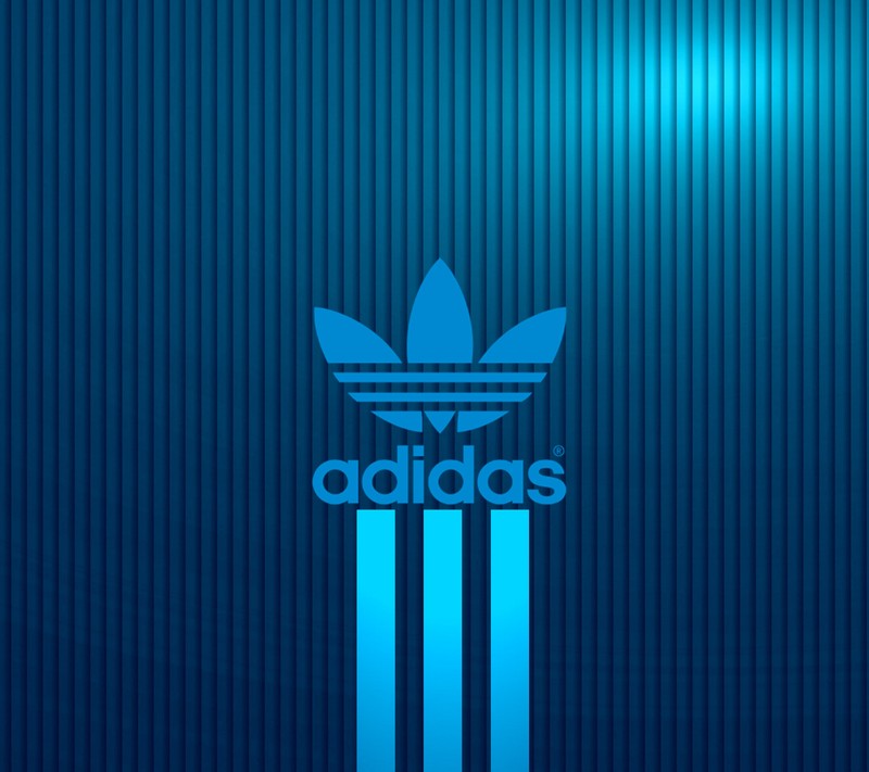 Синий логотип adidas на синем фоне (синий, логотип, сияние)