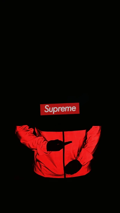 Minimalist Supreme Hoodie in Bold Red