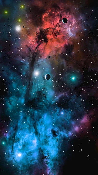 nebulosa, noche, cielo, espacio, estrella