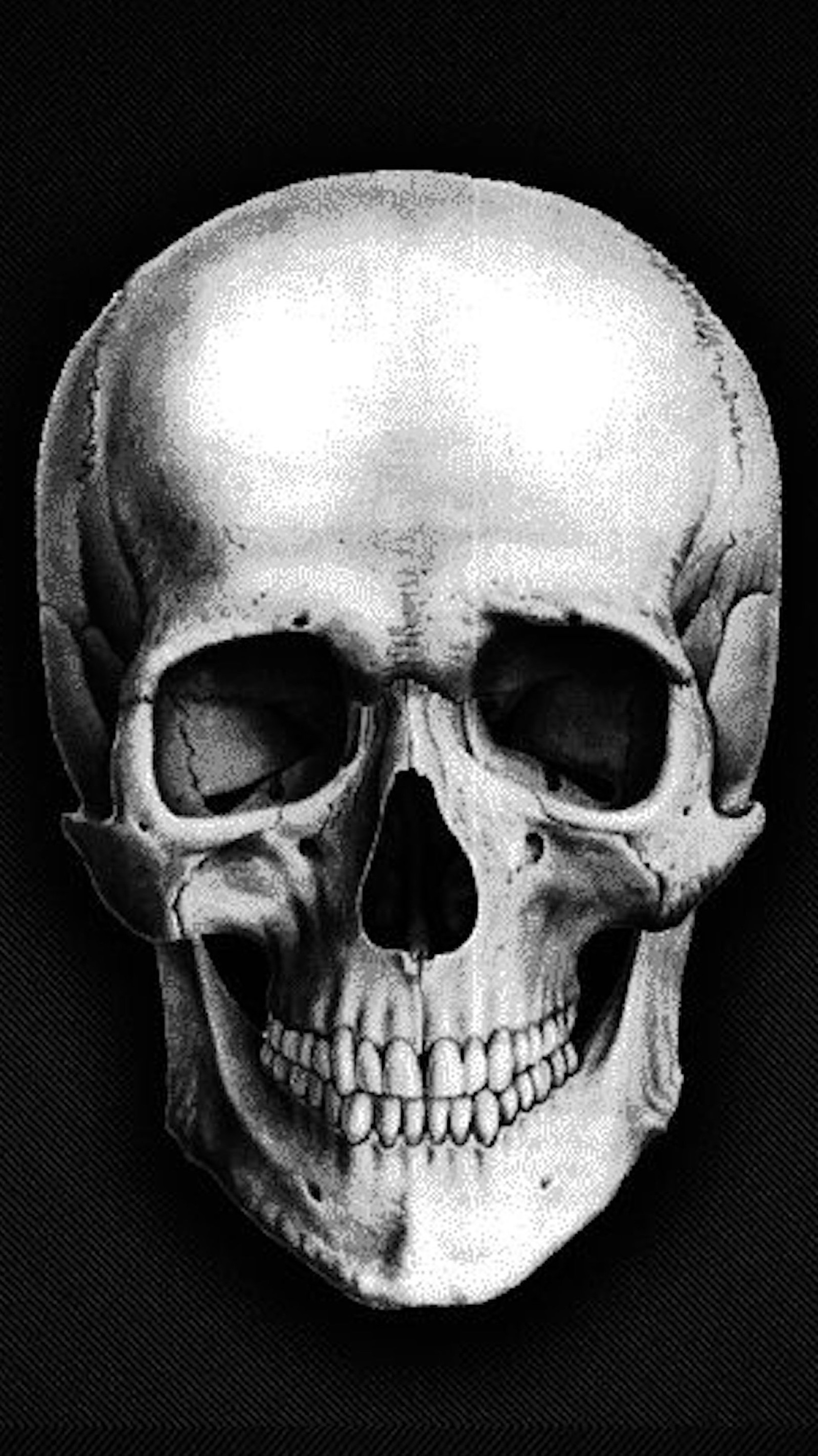 A close up of a skull with a cigarette in its mouth (m9, n8)