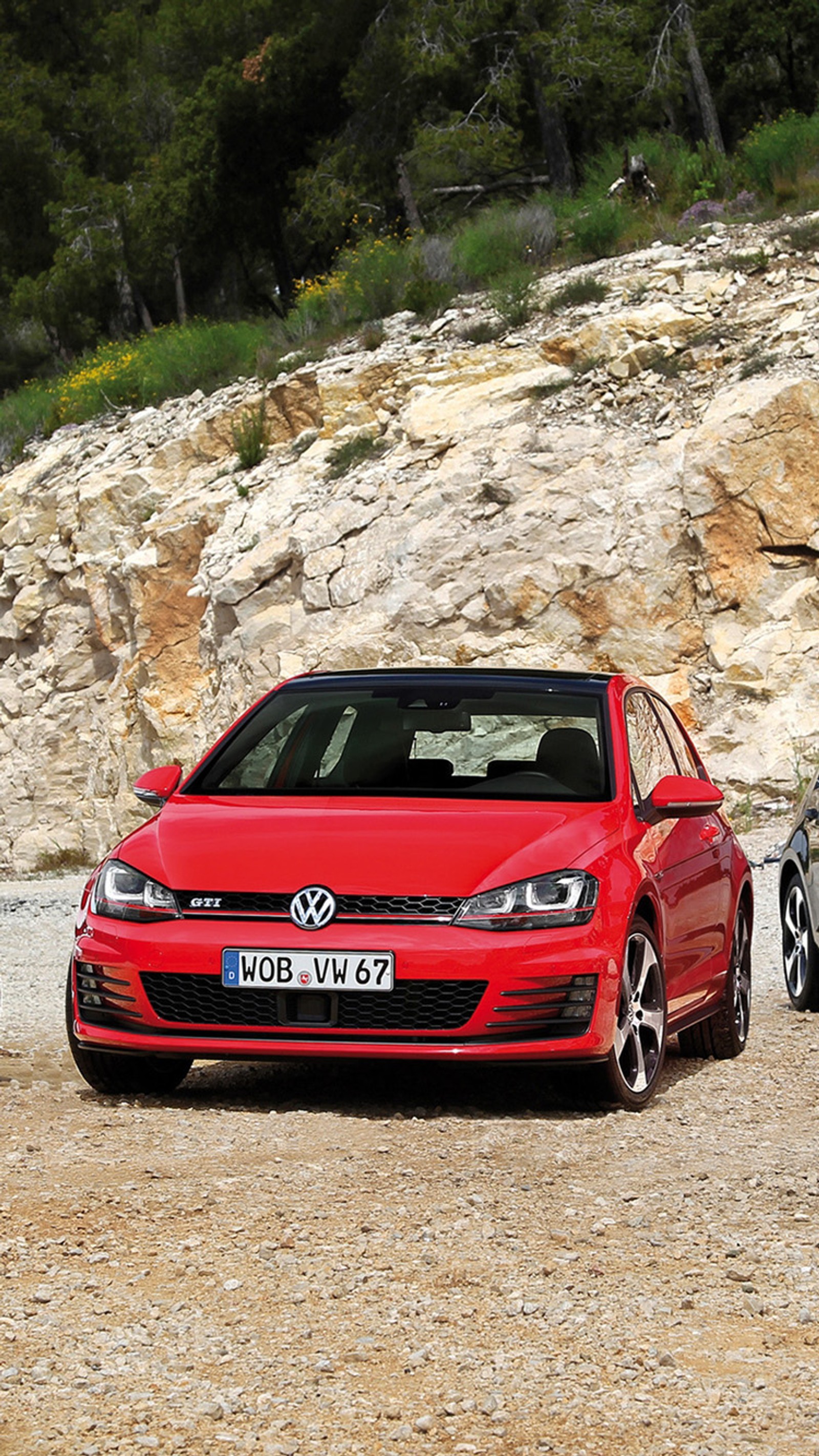 Baixar papel de parede carro, golfe, gti, mk7, vermelho