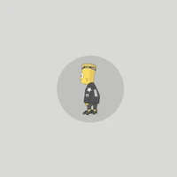 Animated Bart Simpson in Gangster Style