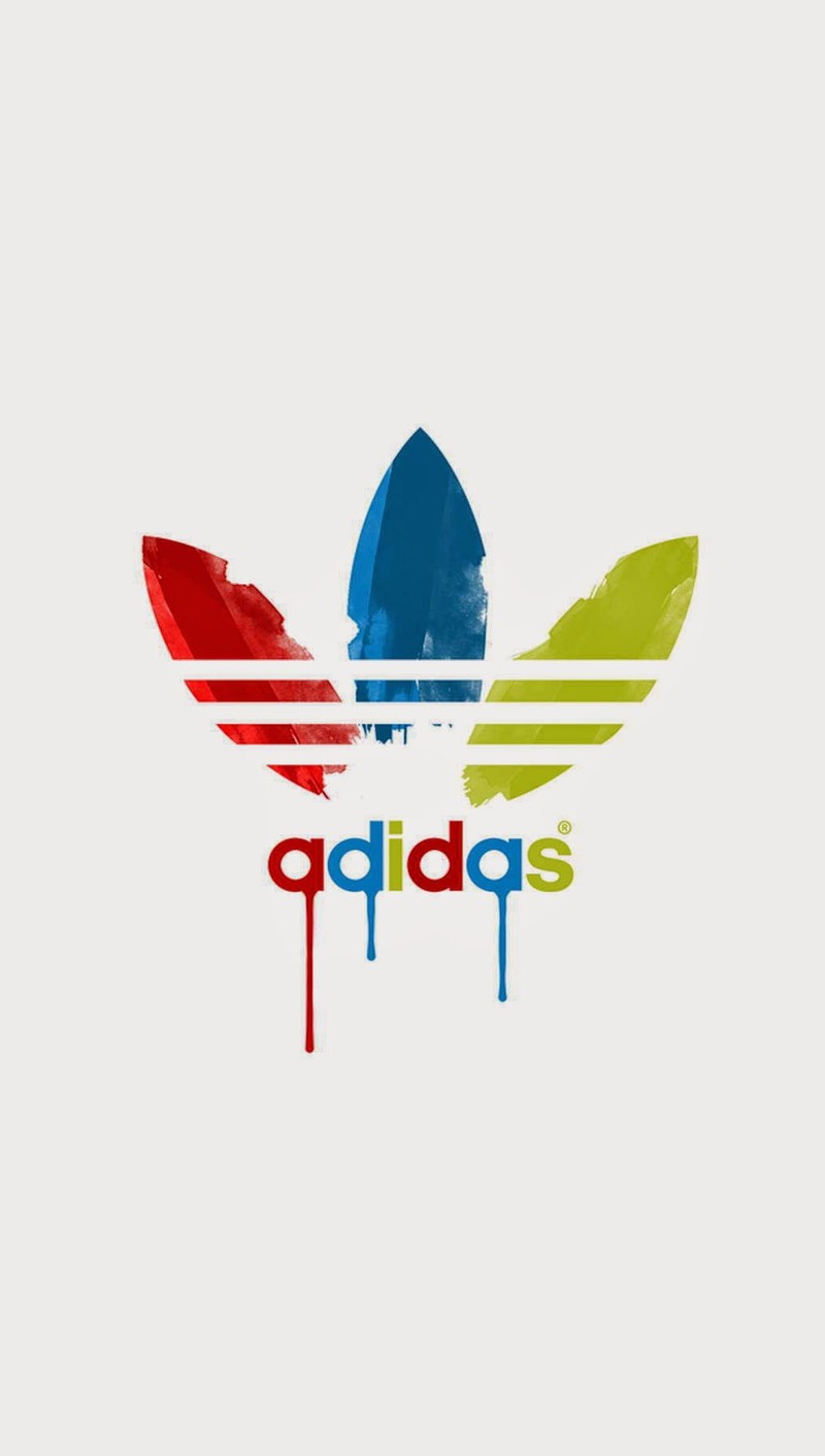 Белый фон с цветным логотипом adidas на нем (dfg, fds)