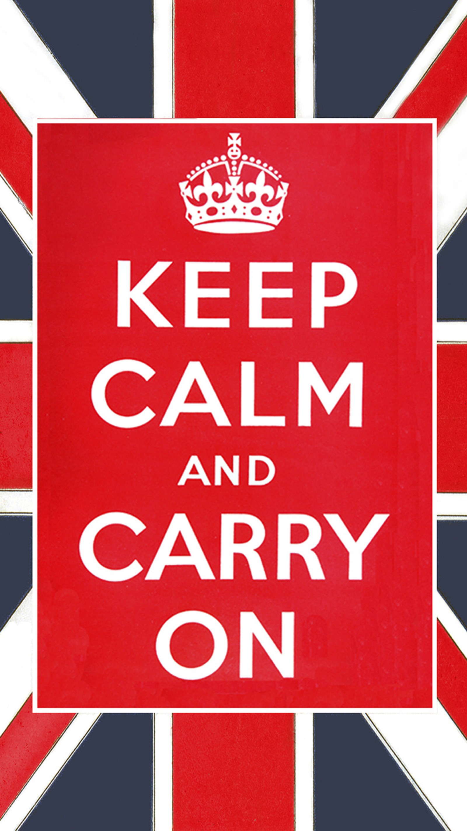 Es gibt ein rotes und weißes 'keep calm and carry on' schild (weitertragen, design, zeichnen, bleib ruhig, bleib ruhig und mach weiter)